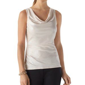 WHBM Sleeveless Shimmer Cowl Draped Neck Top - Size S